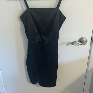 Better be small black slit mini dress